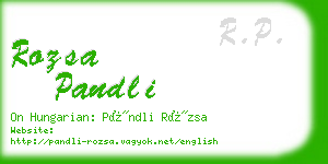 rozsa pandli business card